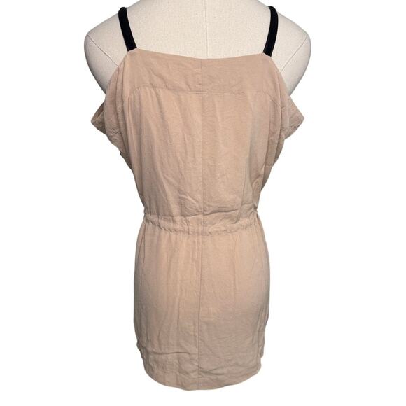 Yigal Azrouël 100% silk layered tie waist tank blouse tan white size 6 small - Picture 2 of 6